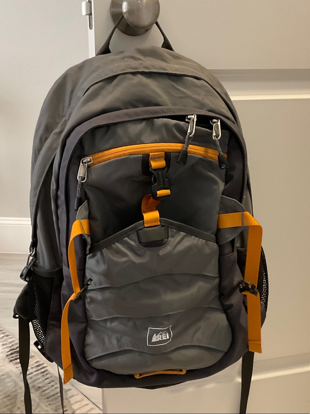 REI Gray Backpack with Yellow Accents - Men's Outdoor Pack